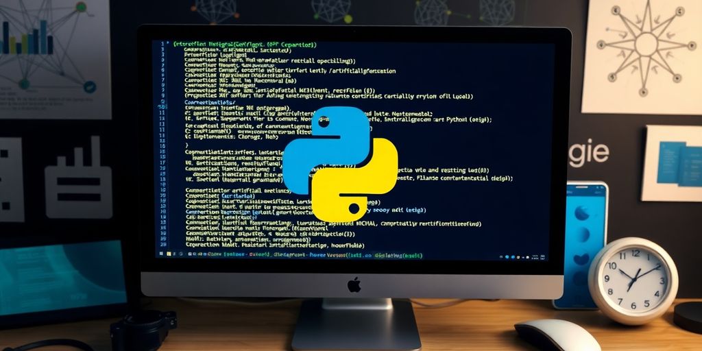 Fotografie eines Computers mit Python-Code.